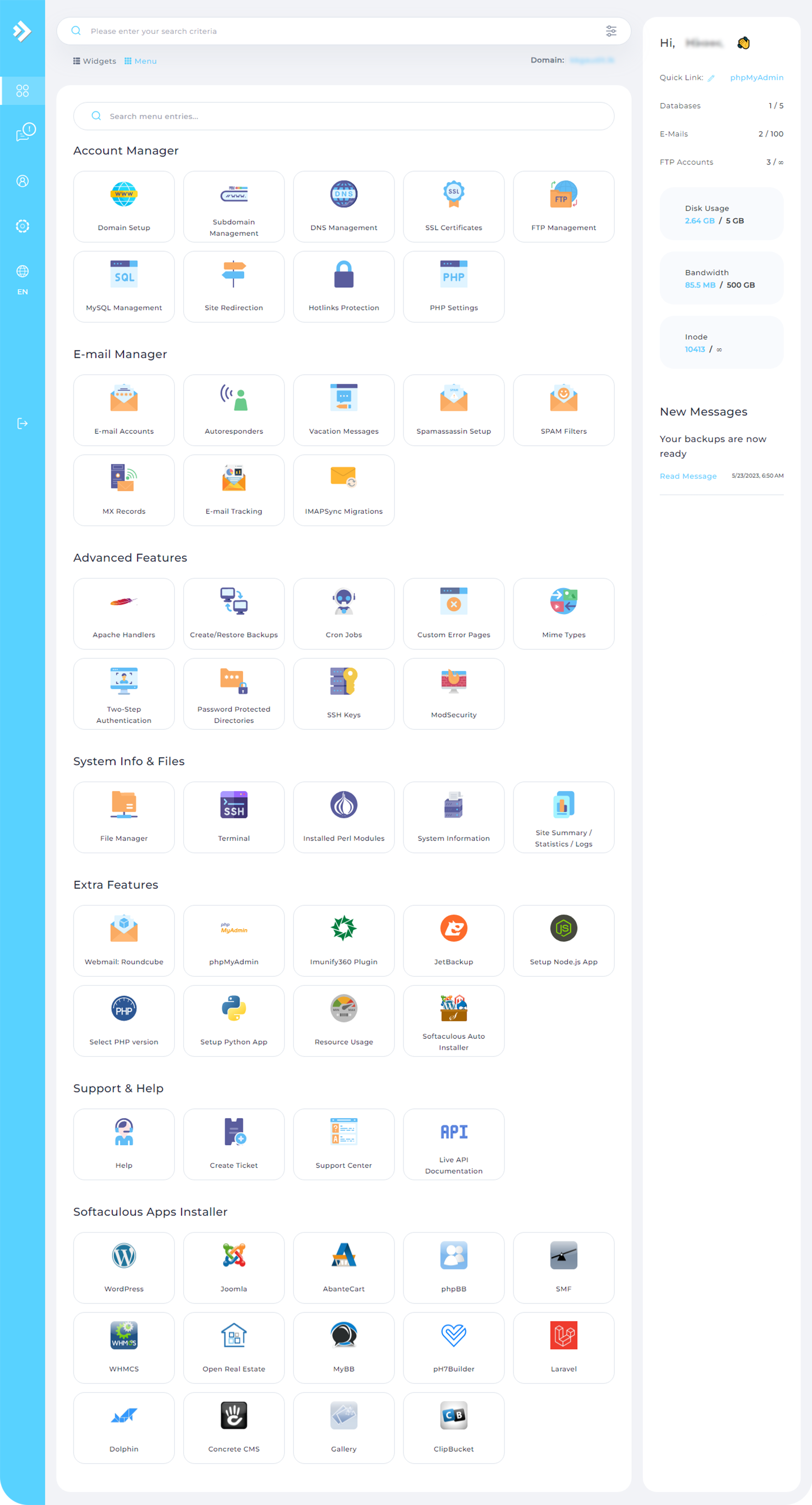 Cloud DirectAdmin Panel