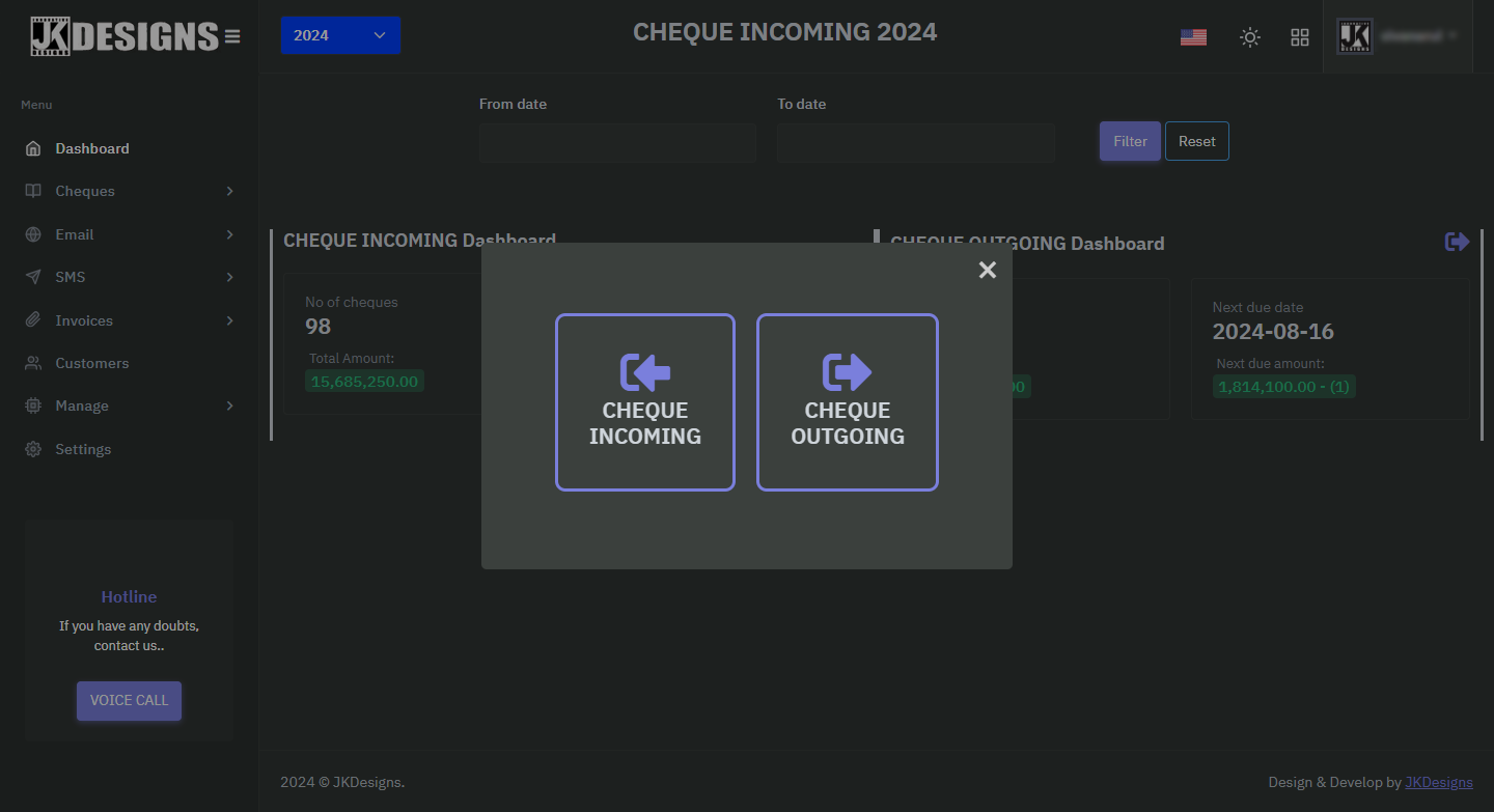 Cheque Management System